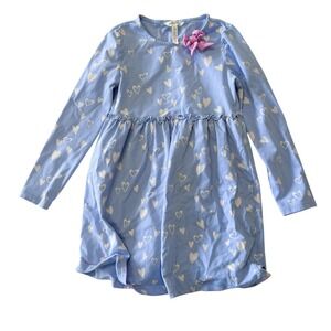 Matilda Jane Girls Dress Size 8 Blue Hearts All Around Enchanted Garden Longslee